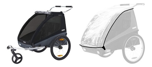 [12983501] SDV Thule Remorque de vélo Coaster 2 XT Black avec habillage de pluie