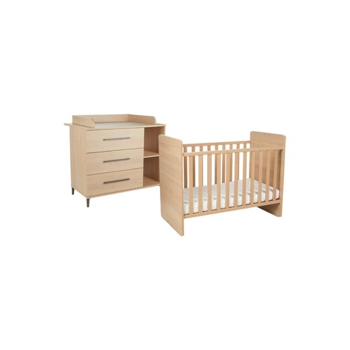 [22517201] Transland Chambre de bébé 2 pièces (lit évolutif + commode) Niel