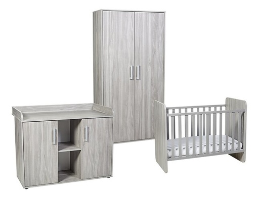 [22863201] Transland 3-delige babykamer (meegroeibed + commode + kast met 2 deuren) Nolan