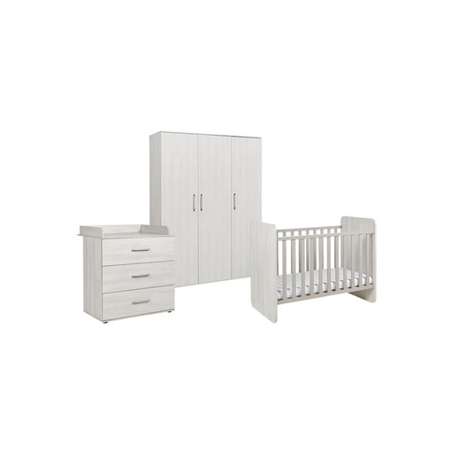 [22864401] Transland Chambre de bébé 3 pièces (lit évolutif + commode + armoire 3 portes) Robi
