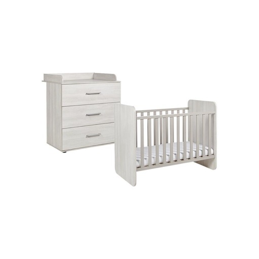 [22866401] Transland 2-delige babykamer (meegroeibed + commode) Robi
